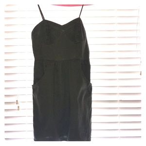 Army green spaghetti strap dress